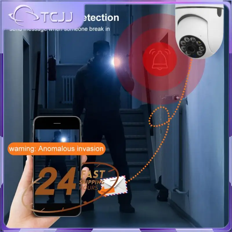 

5g/2.4g Wifi E27 Bulb Surveillance Camera Hemisphere Tf Card Security Protection Camera Alarm 1080p Hd Camcorders Recorder New