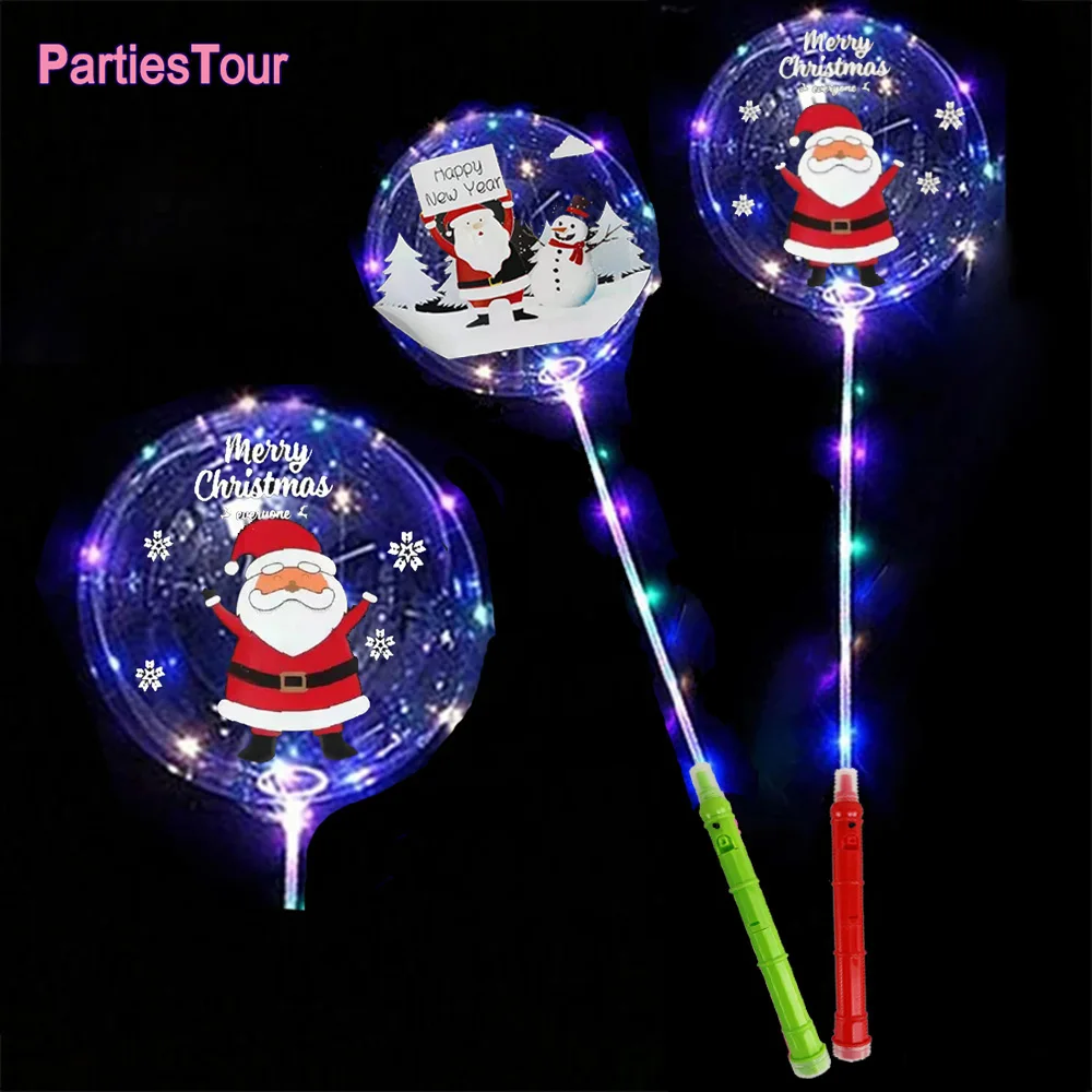 

Рождественский шар BoBo со светодиодный светильник кой, цветной 3 уровня, мигающая ручка, 20 дюймов, Рождественский шар-пузырь, 70 см, Стик, рожде...