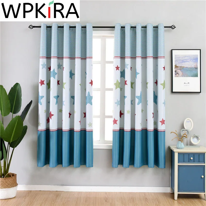 

Cartoon Stitching Stars Curtain For Kids Children Bedroom Doorway Window Drapes For Kitchen Home Decor