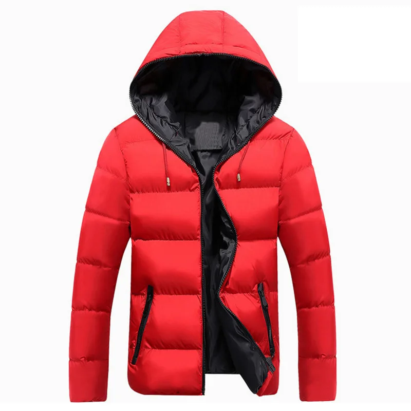 2022 New Fall/Winter Men's Cotton Coat Block Zipper Style Hooded Cotton Coat Jacket Mens Casual Coat Logo Customization