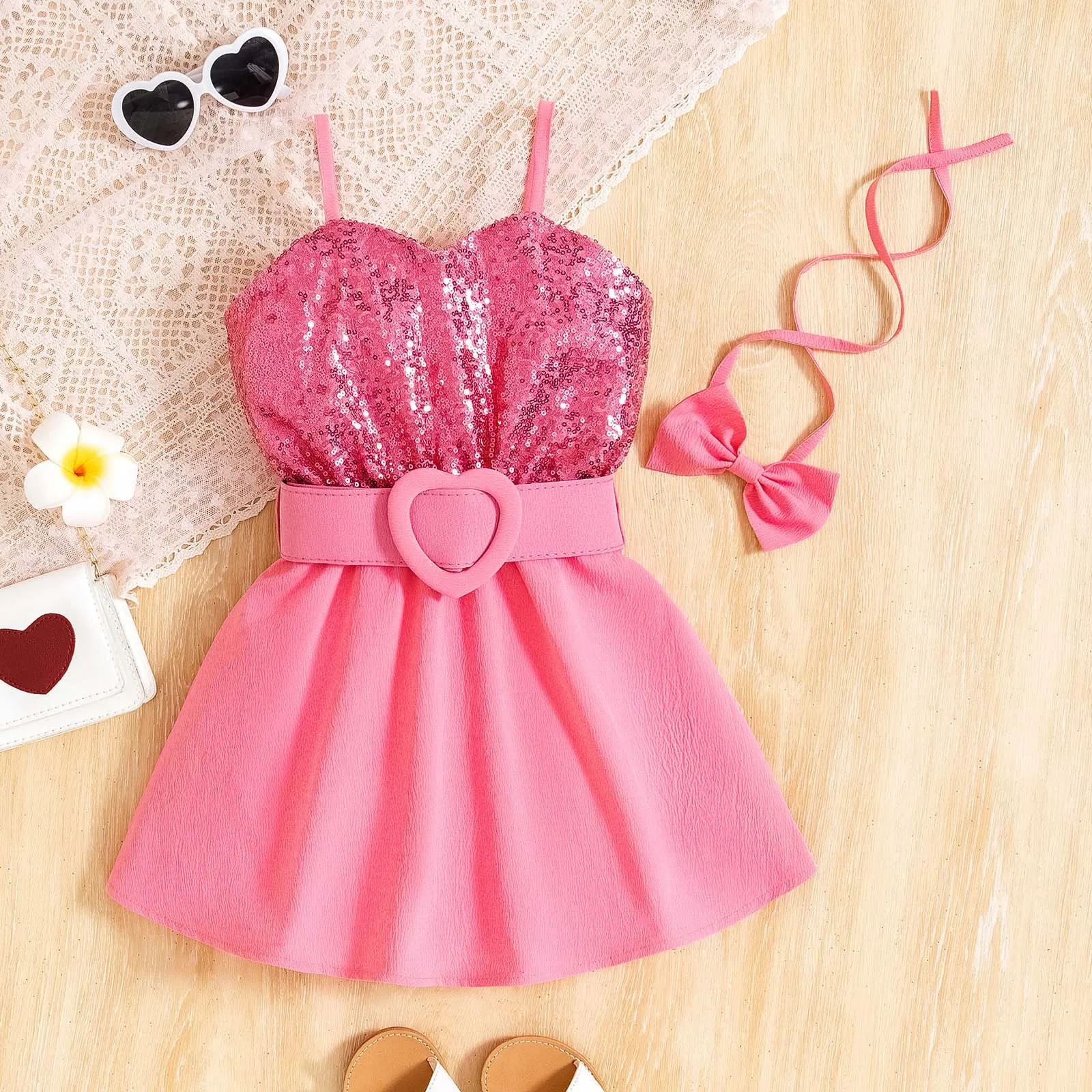 Осенние платья для маленьких девочек блестящее платье принцессы без рукавов на