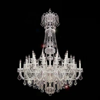 retro long staircase crystal chandelier modern loft crystal lamp chandelier simple luxury villa living room large chandelier