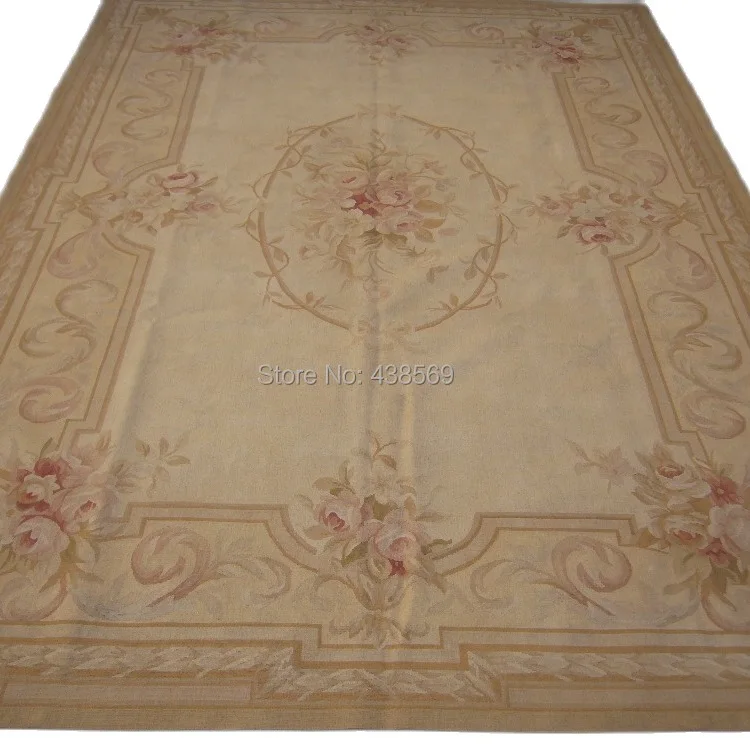 Бесплатная доставка ковер Aubusson 9'x12 'ручной работы 100% новозеландская шерсть
