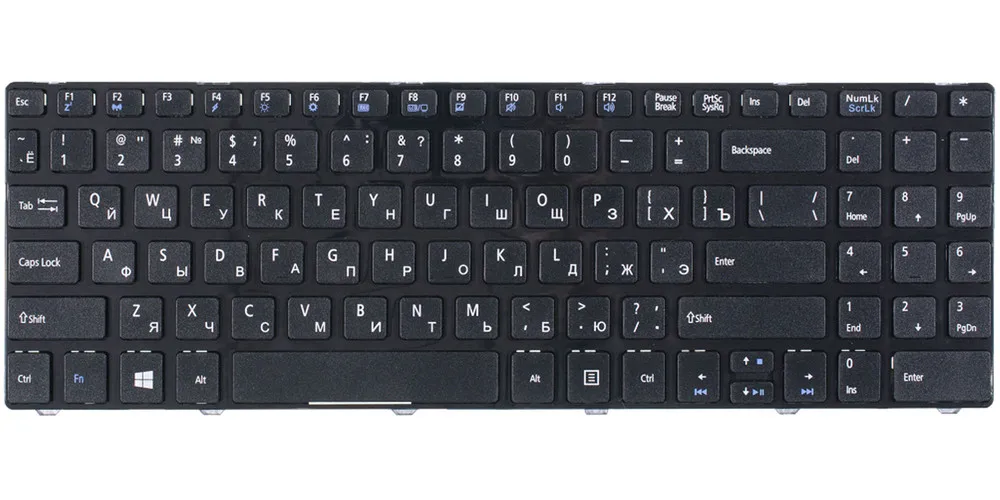 Клавиатура черная с черной рамкой для DNS Home (0132392) H36T