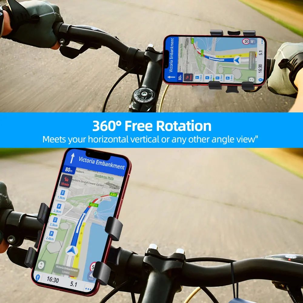

Motorcycle Mobile Phone Holder 360 Rotatable Bicycle Cellphone Bracket Black Waterproof Universal Holder Mobile Phone Accessory