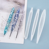 1 pc transparent silicone mould dried flower resin decorative diy ballpoint pen mold epoxy pen holder resin molds for jewelry