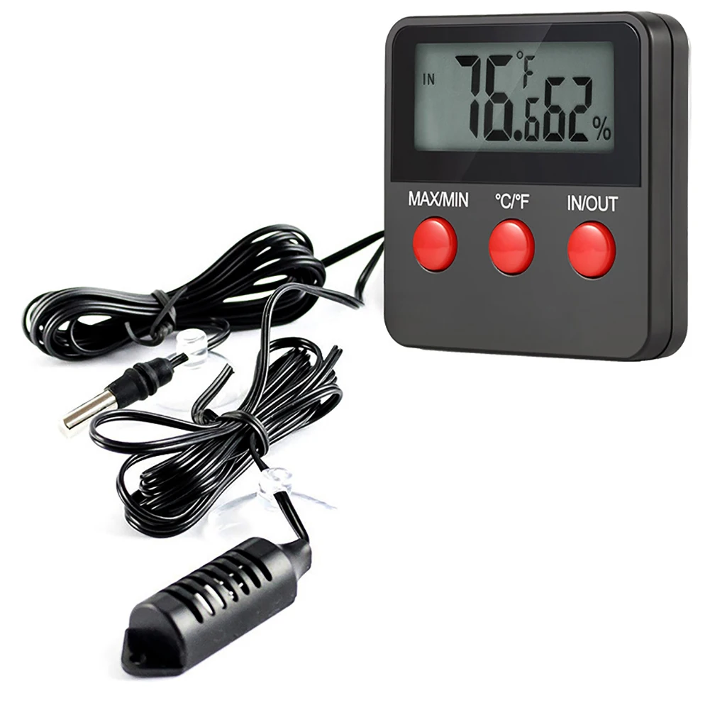 

Digital Temperature And Humidity Meter LCD Display Outdoor Incubator Thermohygrometer With probe For Pet Hatching Eggs Sensor