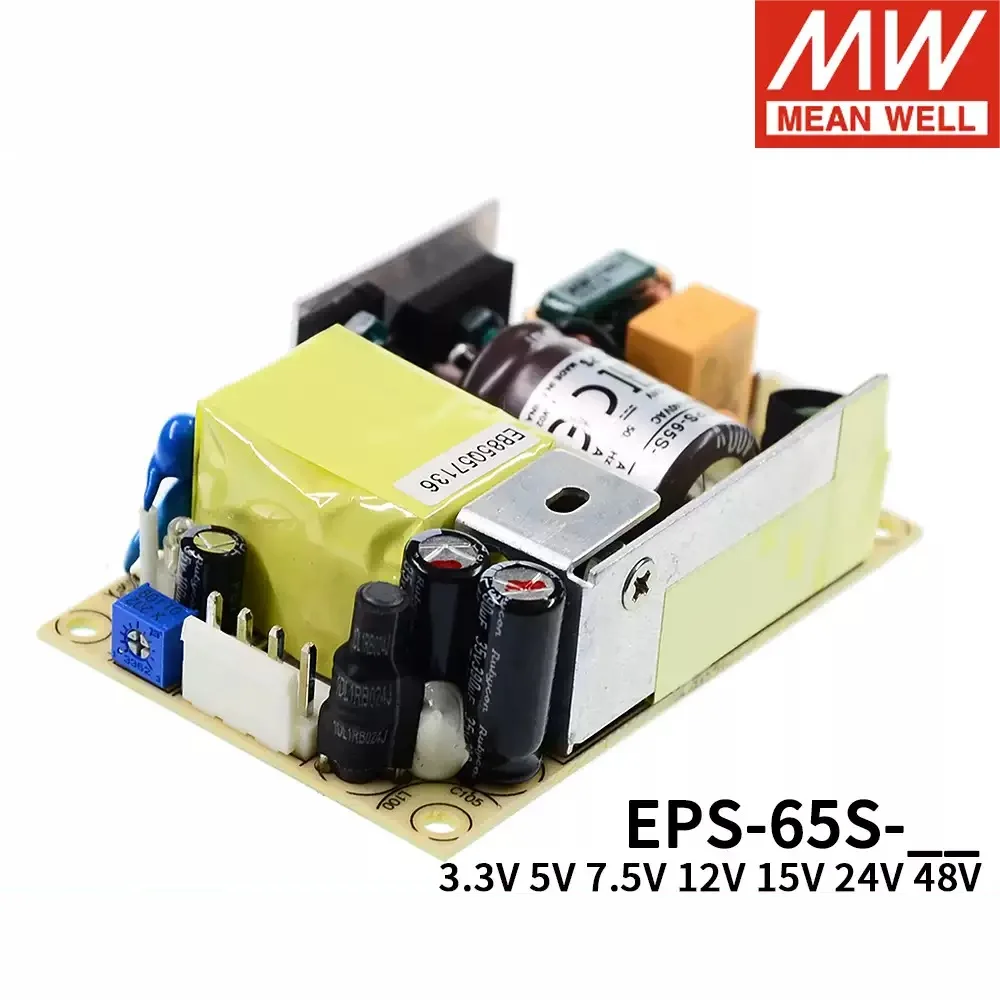 Фото Высокоэффективный импульсный блок питания Mingwei EPS-65S-3.3V/5V/7.5V/12V/15V/24V/48V (без корпуса), заменяющий PS №5