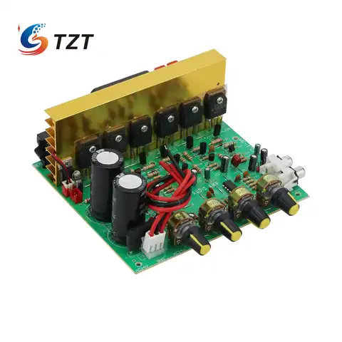 TZT 3-канальная Плата усилителя сабвуфера 2,1, Плата усилителя 100 Вт * 2 + 120 Вт * 1, усилитель охлаждения вентилятора «сделай сам»
