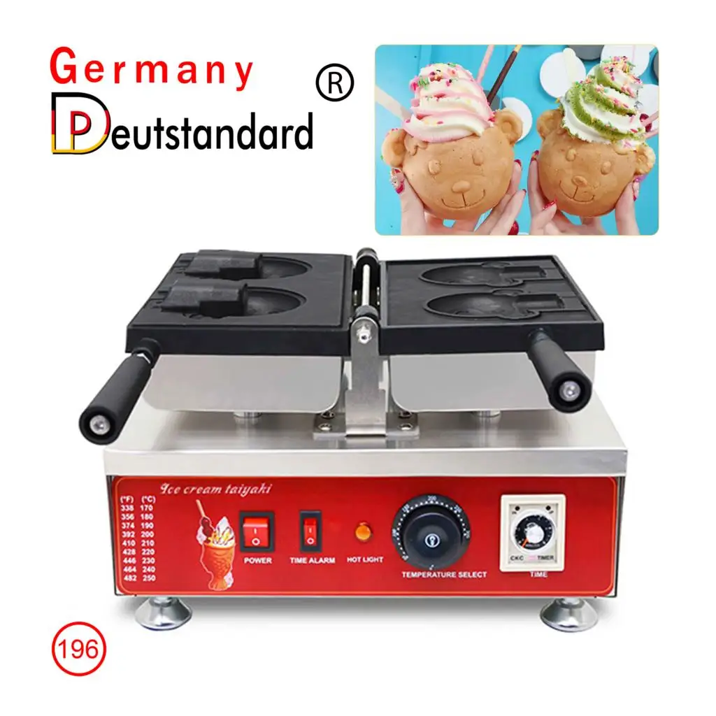 

Электрическая вафельная машина Taiyaki с открытым ртом, вафельная машина в форме мультяшного животного в форме медведя Taiyaki, машина для наполне...