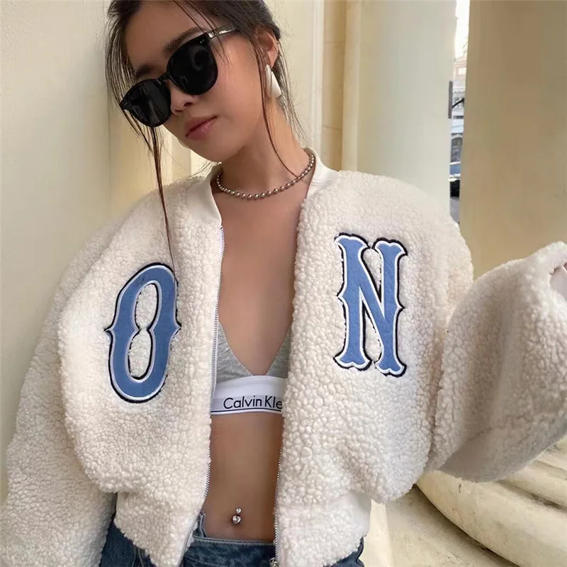 2022 Women's Clothing Autumn/winter New Women's Fashion Letter Embroidered Slim Body Warm Jacket Coat Women