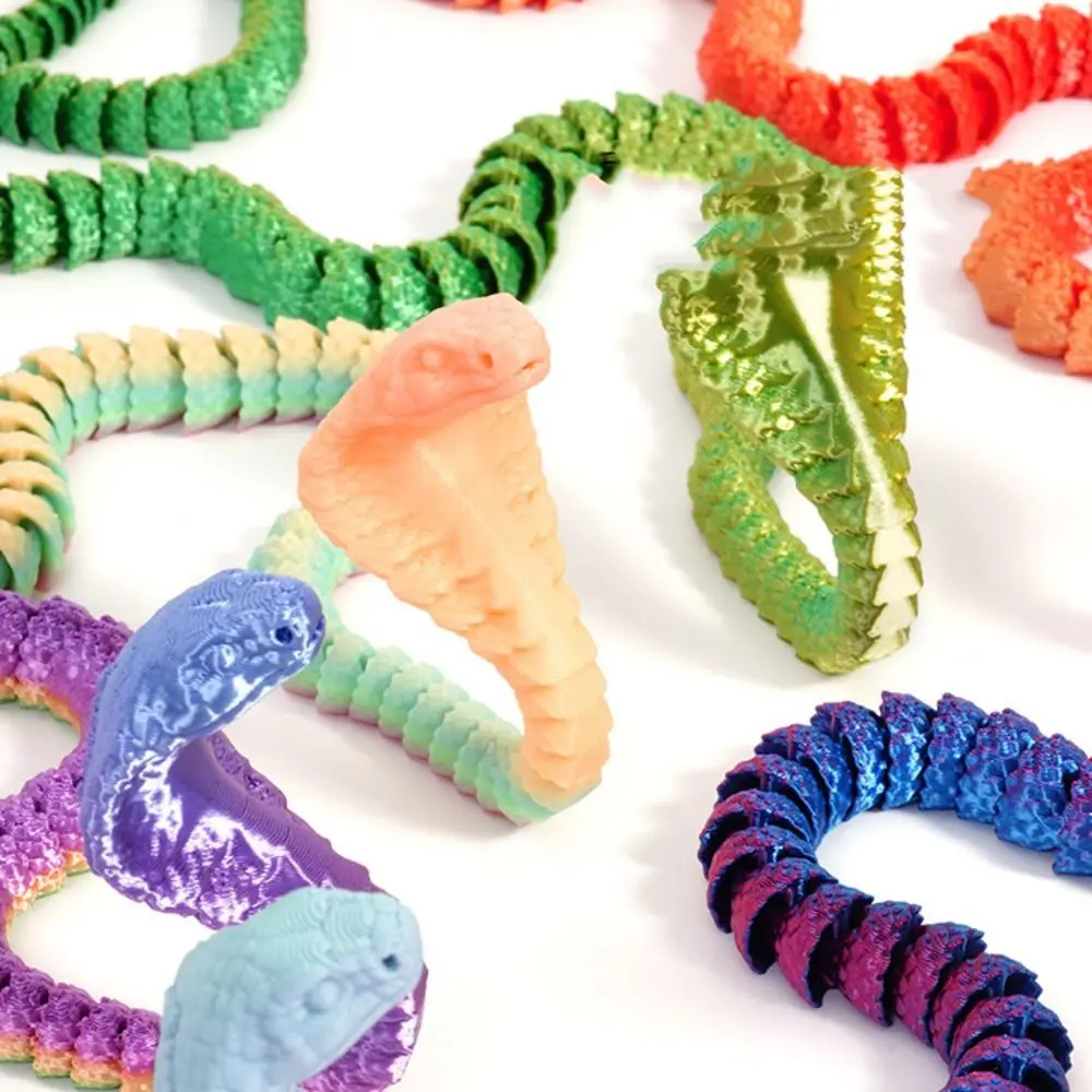 Гибкая 3D печатная змея реалистичная Viper имитация змеиного орнамента креативная