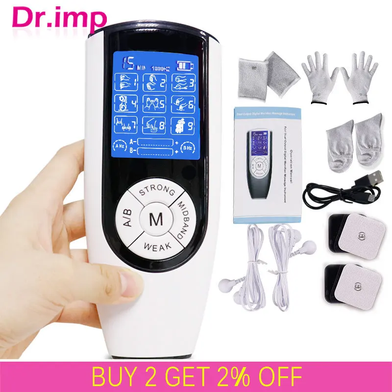 

Electric Tens Therapy Massager EMS Muscle Stimulator Pulse Acupuncture Slimming Meridian Physiotherapy Full Body Massage Machine