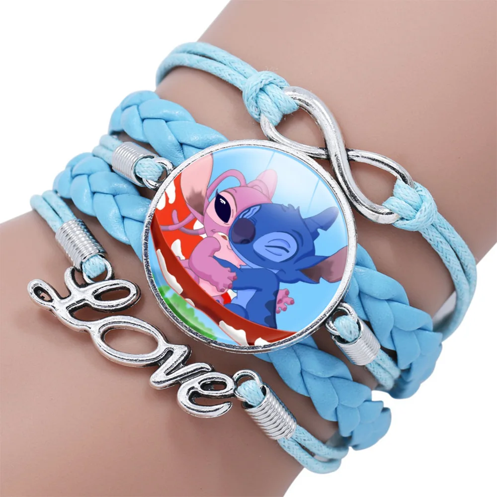 

Disney Kawaii Anime Figure Stitch Action Figure Bracelet Cosplay Party Ornaments Decor Children's Birthday Christmas Gift Toys