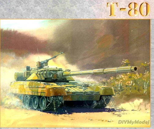

DIYMyModeI Soviet T-80 medium main battle tank DIY Handcraft Paper Model KIT Handmade Toy Puzzles Gift Movie props