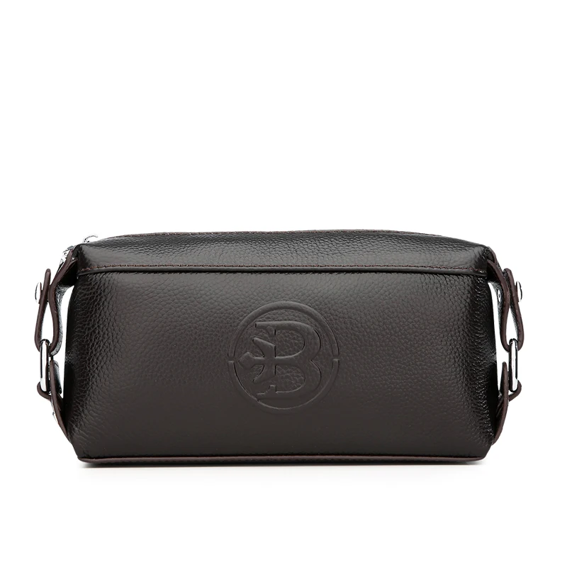 Верхний слой воловьей кожи Кожаная деловая сумка-клатч для мужчин Вертикальная