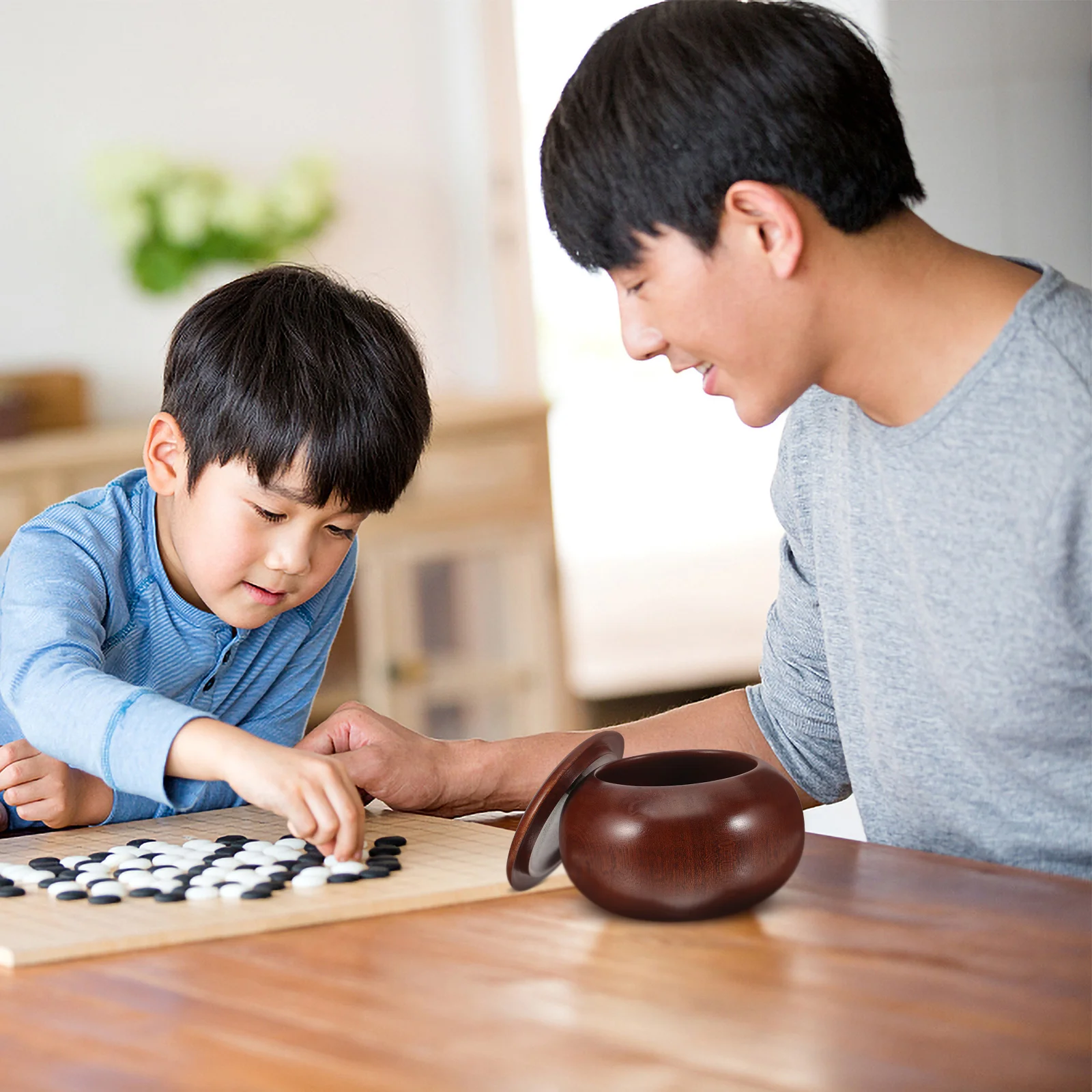 Go Chess Pieces Bowl Простая миска для хранения шахматных фигур Деревянные шахматные