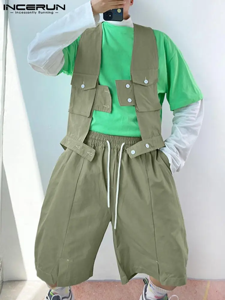 

Handsome Well Fitting New Men's Vests Shorts Suits All-match Simple Solid Comfortable Sleeveless Waistcoat Two-piece Sets S-5XL