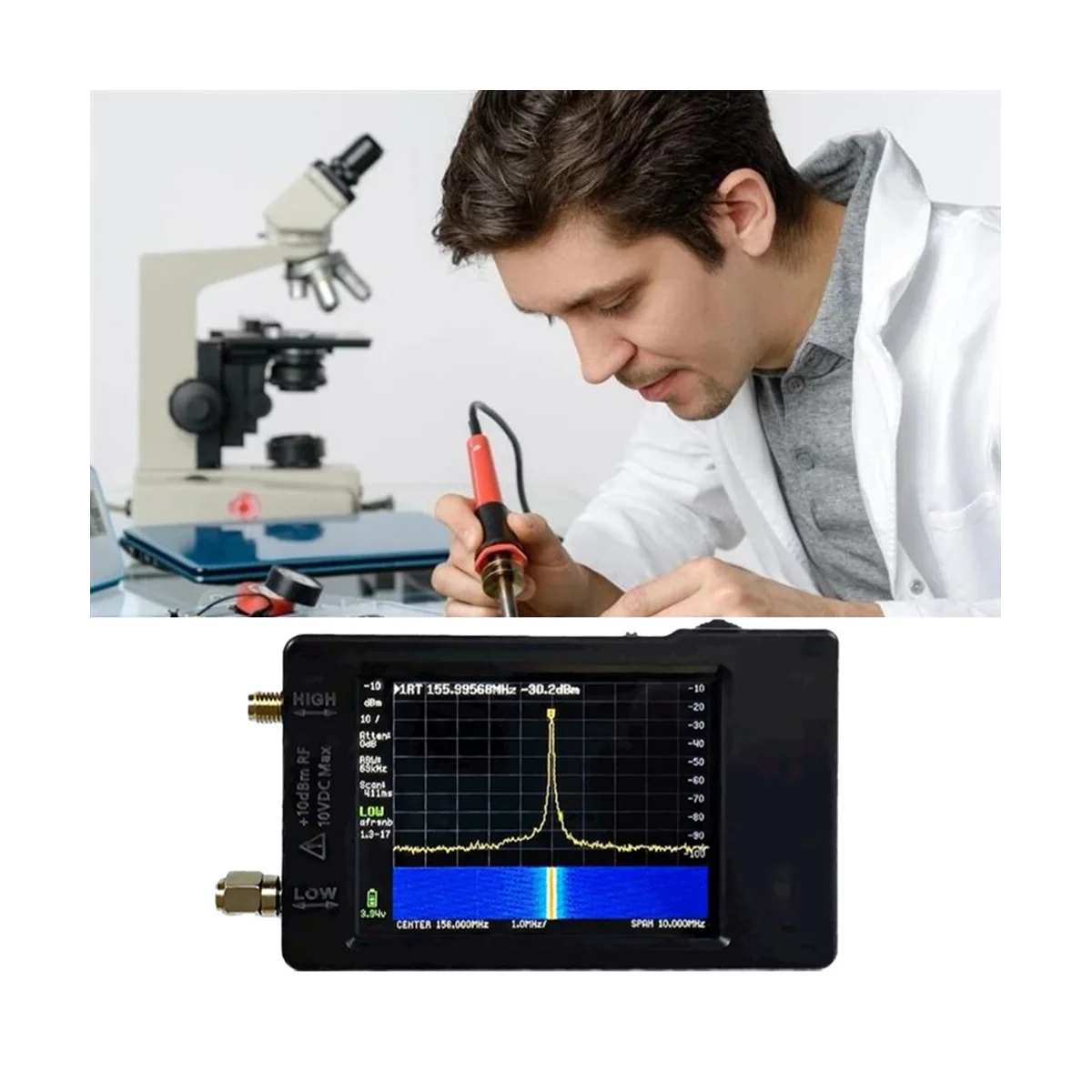 

For TinySA 2.8 Inch Hand-Held Spectrum Analyzer 100KHz-350MHz High-Precision Signal Generator Supporting PC Connection
