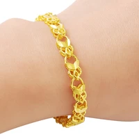 24k gold gold plated heart shaped flower car bracelet fashion bracelet for woman jewelry gift