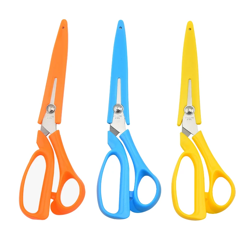 

1pc Sewing scissors Shear Pinking Scissor with Protective Cove Sewing Accessories fabric scissors Handicraft Craft Supplies Tool