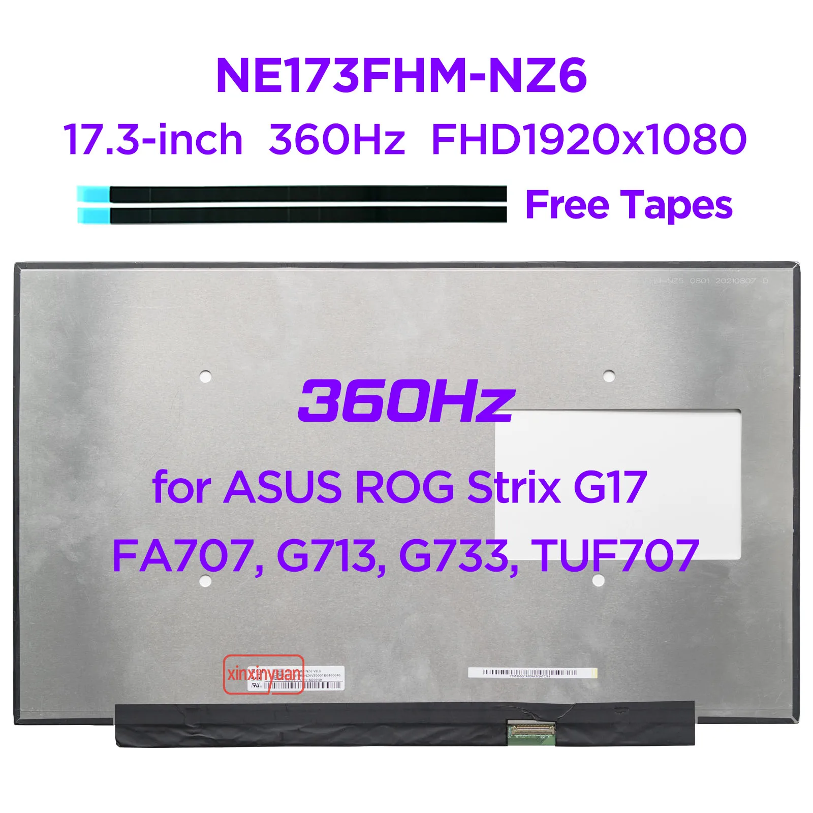 

17,3 360 Гц ЖК-экран для ноутбука NE173FHM-NZ6 подходит B173HAN05.4 для ASUS G17 G713 G733 FA707 TUF707 1920x1080 Панель дисплея 40 контактов eDP