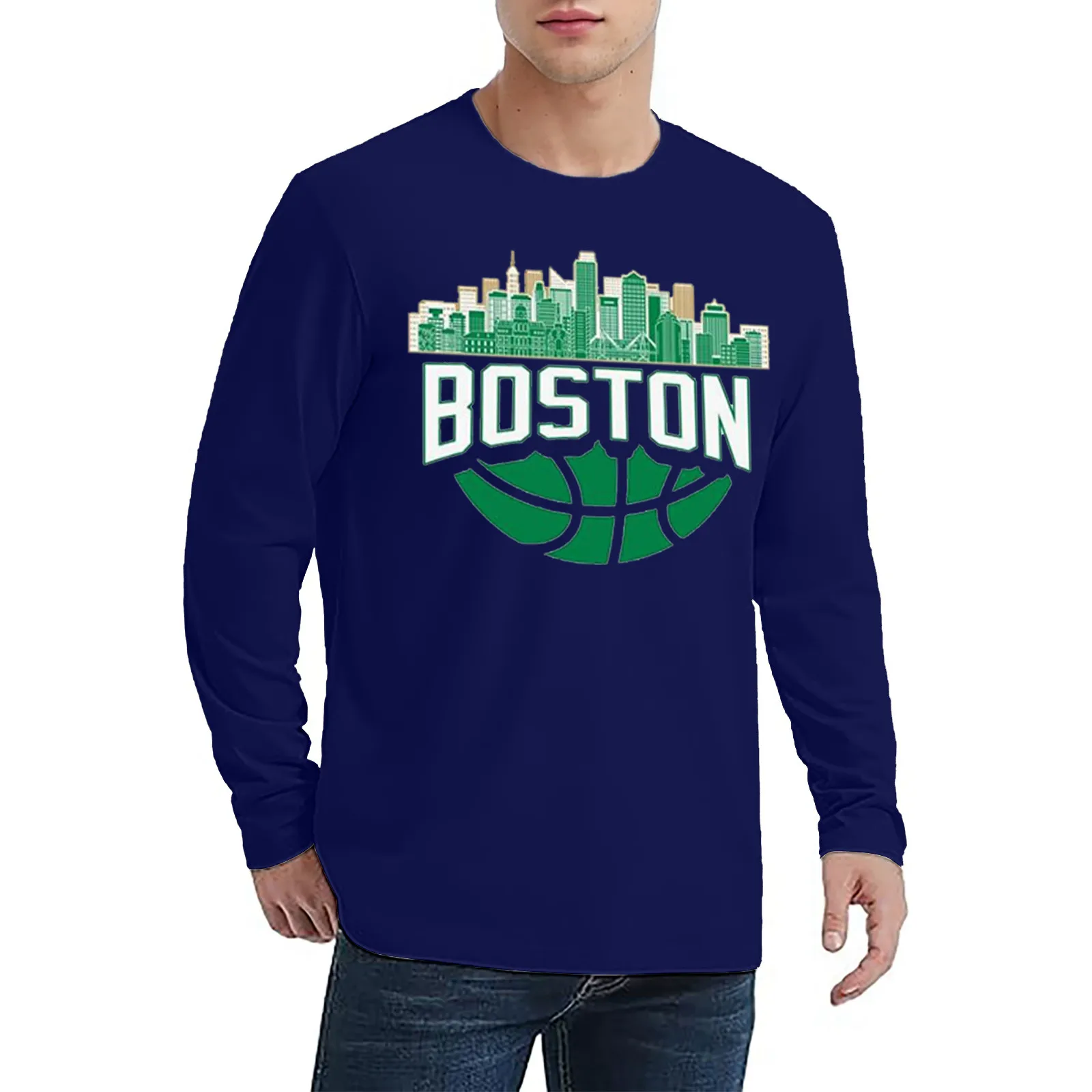 

Мужской классический спортивный пуловер с картой города