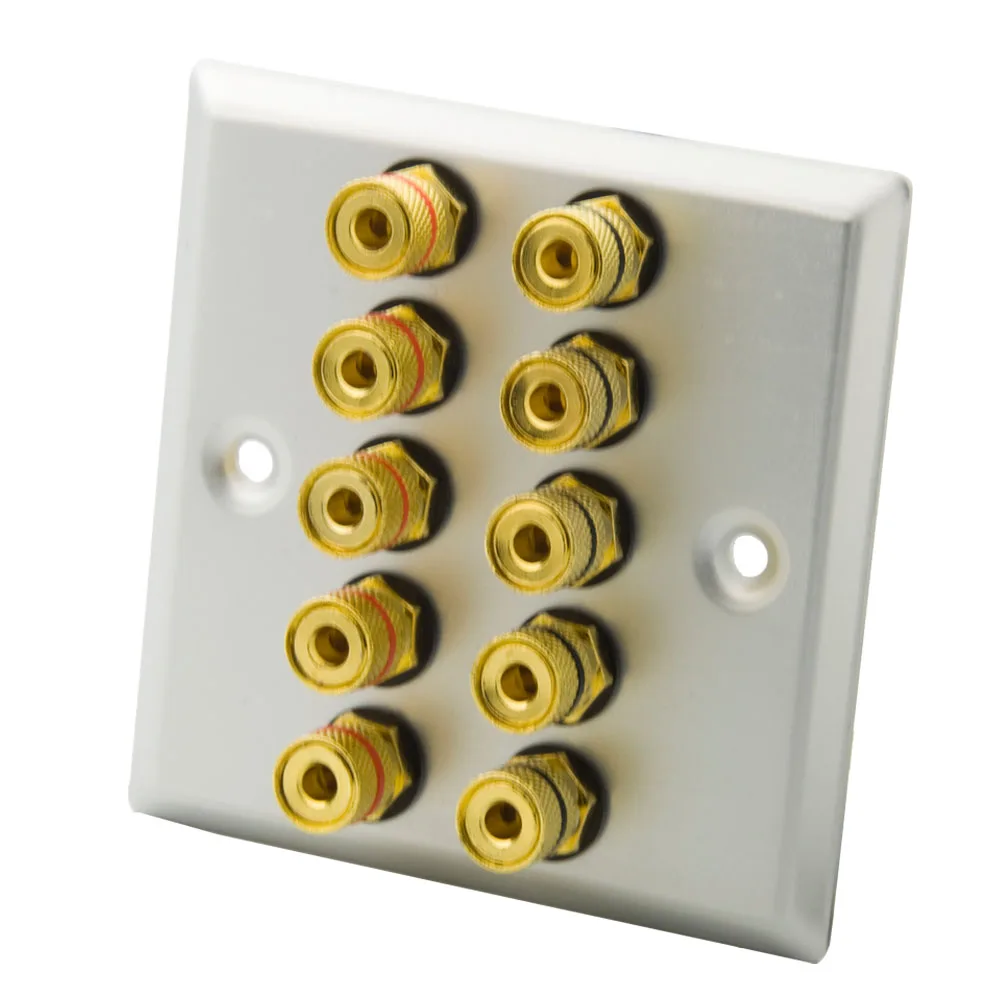 

86 EU Style Aluminum Metal 5.0 Speaker Female To Female Wall Plate