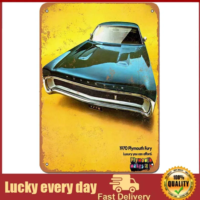 

Office Pub 1970 Plymouth Fury Dorm Home Tin Signs Cars Metal Vintage Wall Decor Bar Poster room decor wall decoration