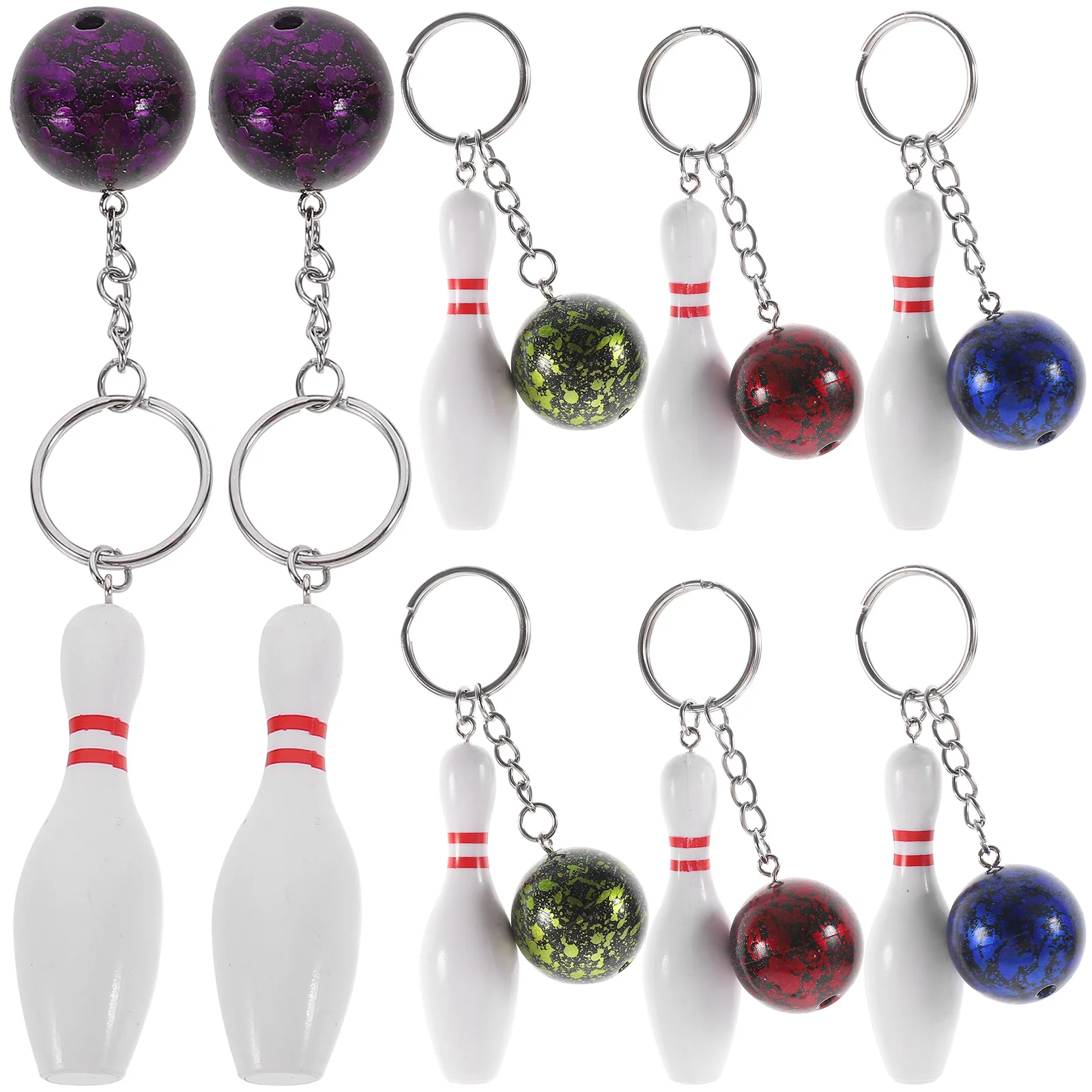 

Mini Bowling Keychain Accessories Creative Plastic Keyring Pendant Key Holder Ring Key Ring Decoration Gift Hanging Ornament