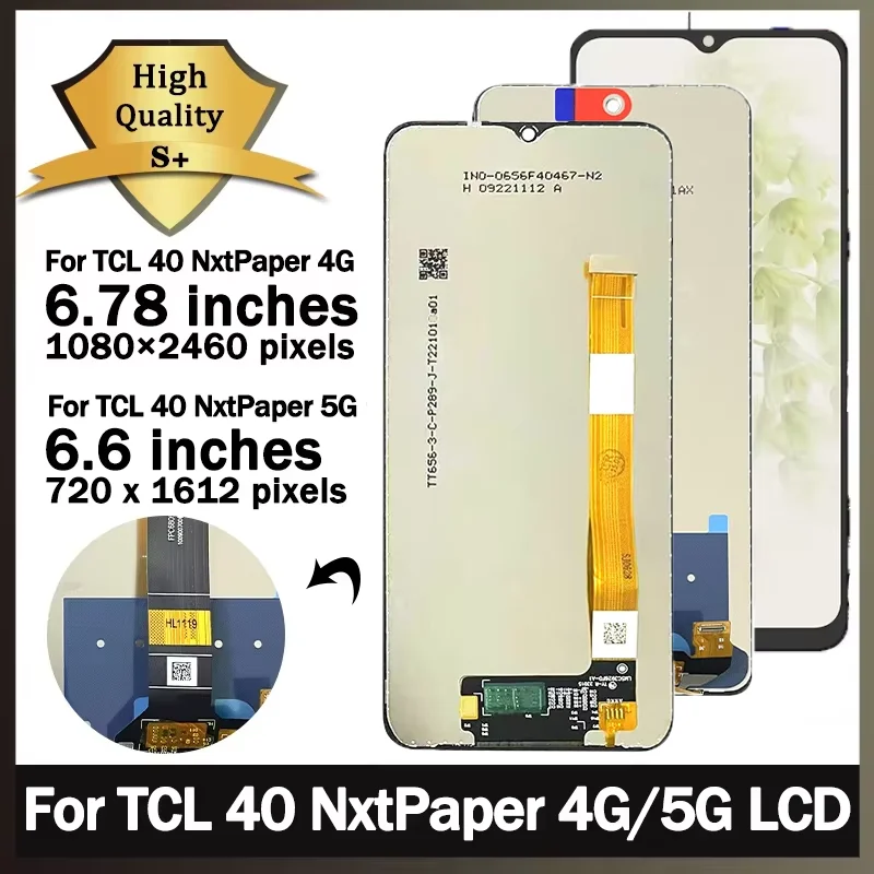 Фото Качество AAA + для TCL 40 NxtPaper 4G ЖК-дисплей с цифровым преобразователем сенсорного экрана для TCL 40 NxtPaper 5G T612B Запасные части для ремонта дисплея №1