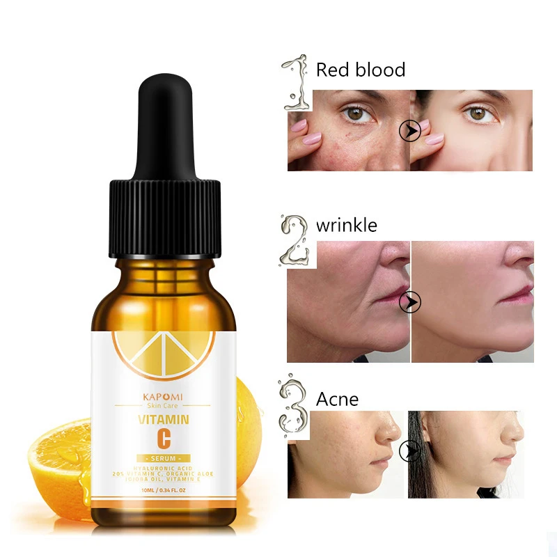 

Organic Vitamin C Hyaluronic Acid Serum Whitening Face VC Essence Anti-Aging Moisturzing Serum Tone Facial Brightening Skincare