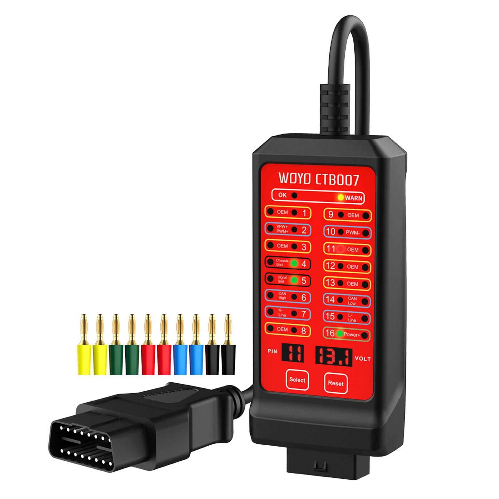 

12V 24V CAN Tester 16 Pin Break Out Box Detection CAN Bus Circuit Tester Vehicle Diagnosis On-Board Diagnostics Tester