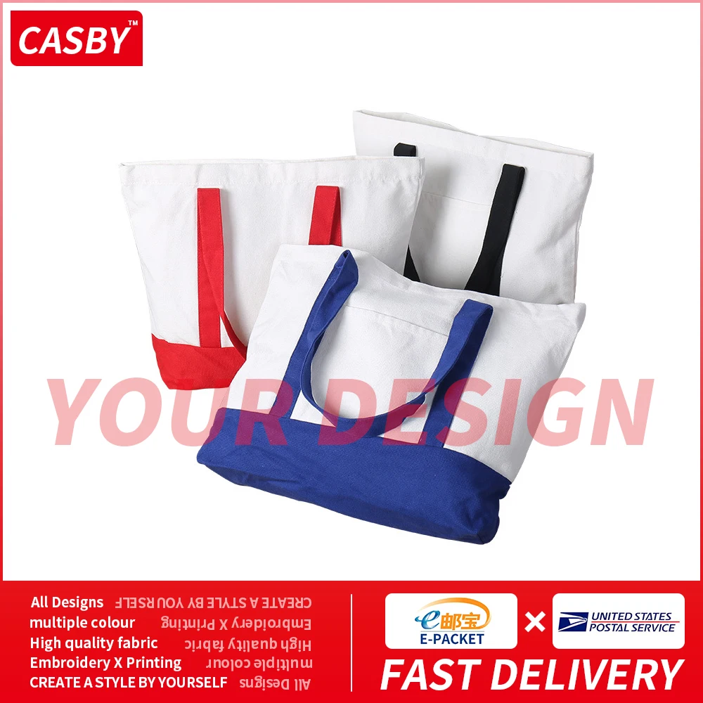

DIY Design Simple Top-handle Bags Fashion Private Custom Logo Shoulder Pocket Casual Print Graphic Shopping Canvas Pouch LY-008