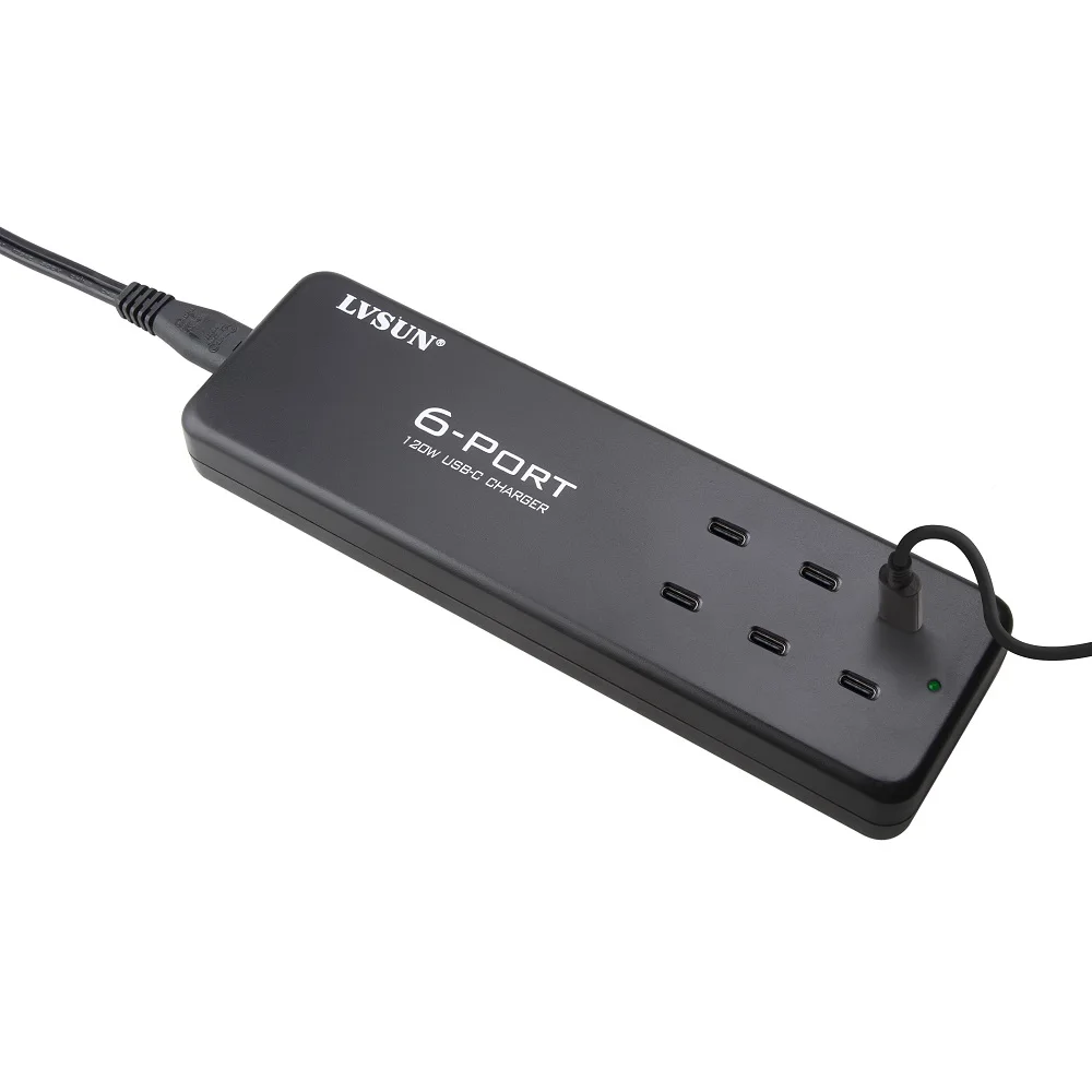 

Зарядное устройство сетевое с 6 USB-портами, 120 Вт, 20 в, 5 А, для Samsung Galaxy Note 10/Note 8/S10/S10 plus/S10e QC 3,0