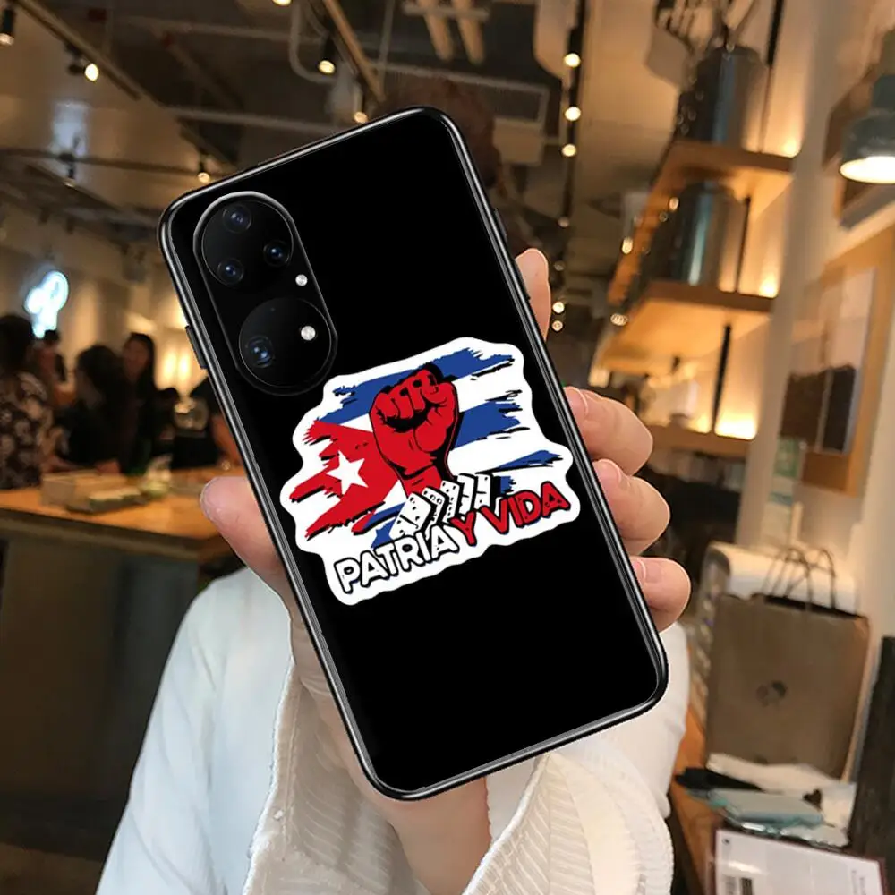 Чехол для Huawei p50 P40 p30 P20 10 9 8 Lite E Pro Plus с изображением кубинского флага |