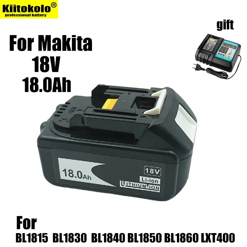 

18V 18.0Ah for Makita Rechargeable Power Tools Battery 18V Makita with LED Li-ion Replacement LXT BL1860B BL1860 BL1850 +Charger