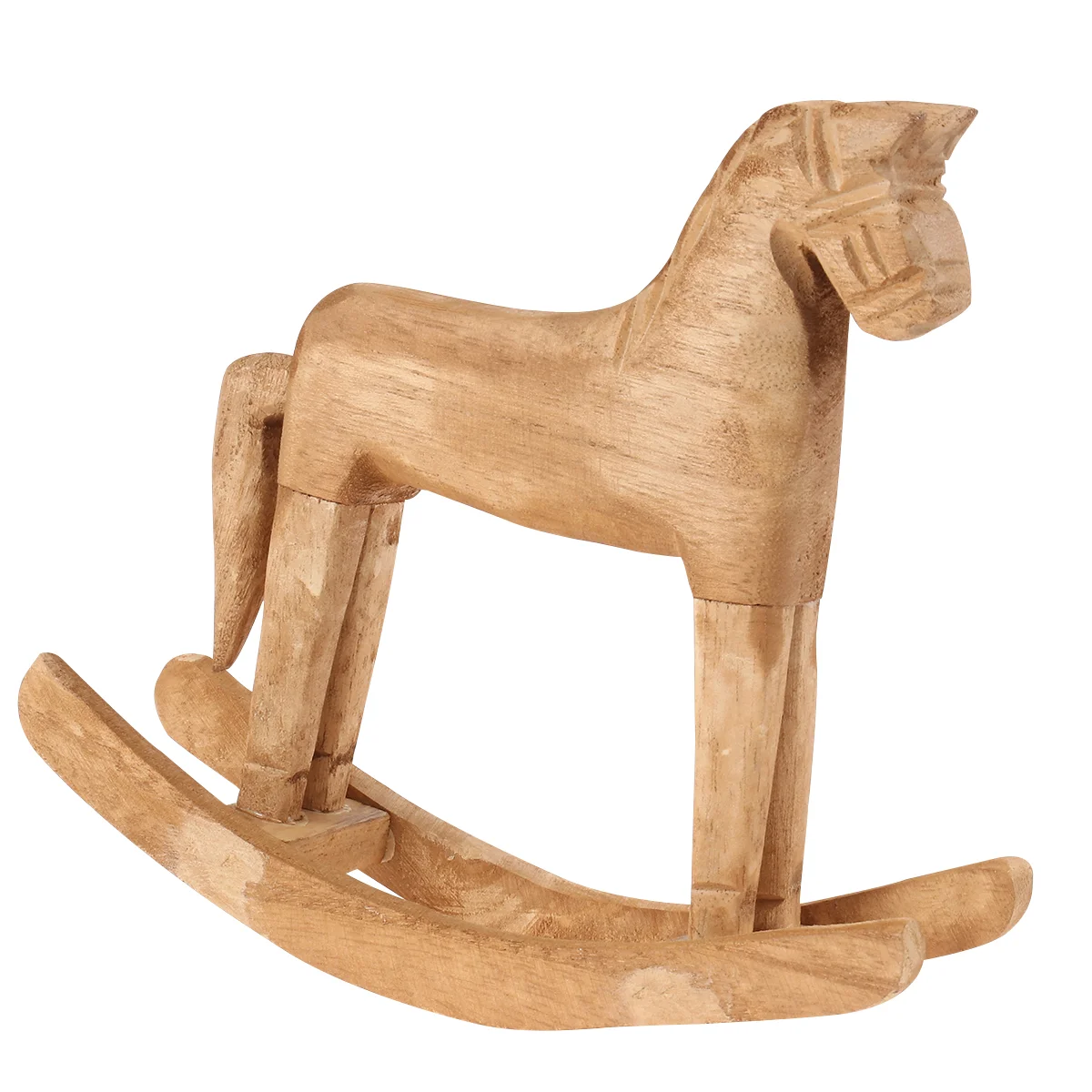 

Horse Rocking Decor Wooden Wood Statue Animal Sculpture Figurine Ornament Table Craft Child Bedroom Decoration Mini Kids Home