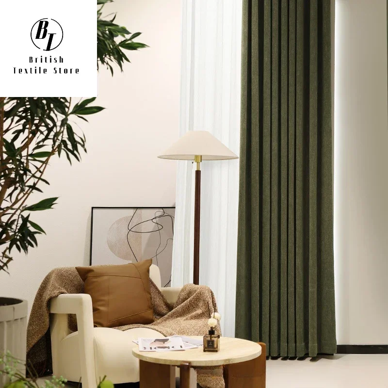 Модные зеленые синельные шторы в стиле ретро для гостиной спальни столовой