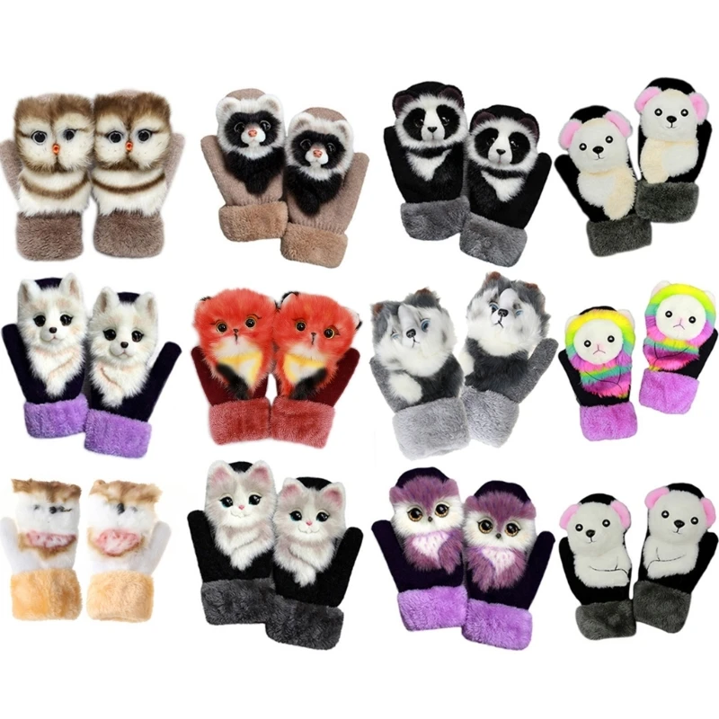 

Plush Gloves Mitts kid Gloves Animal Winter Cute Mittens Cartoon Gloves Kids