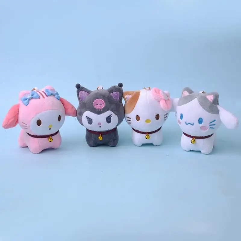 

Плюшевый брелок Sanrio, милый Декор для комнаты, милый Hello Kitty Kuromi Cinnamoroll My Melody аниме, мягкие игрушки для детей, подарки для девочек