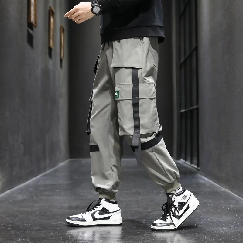 

Hip Hop Streetwear Wide Leg Length Trousers Casual Fashion Jogger Multi-pocket Cargo Pants