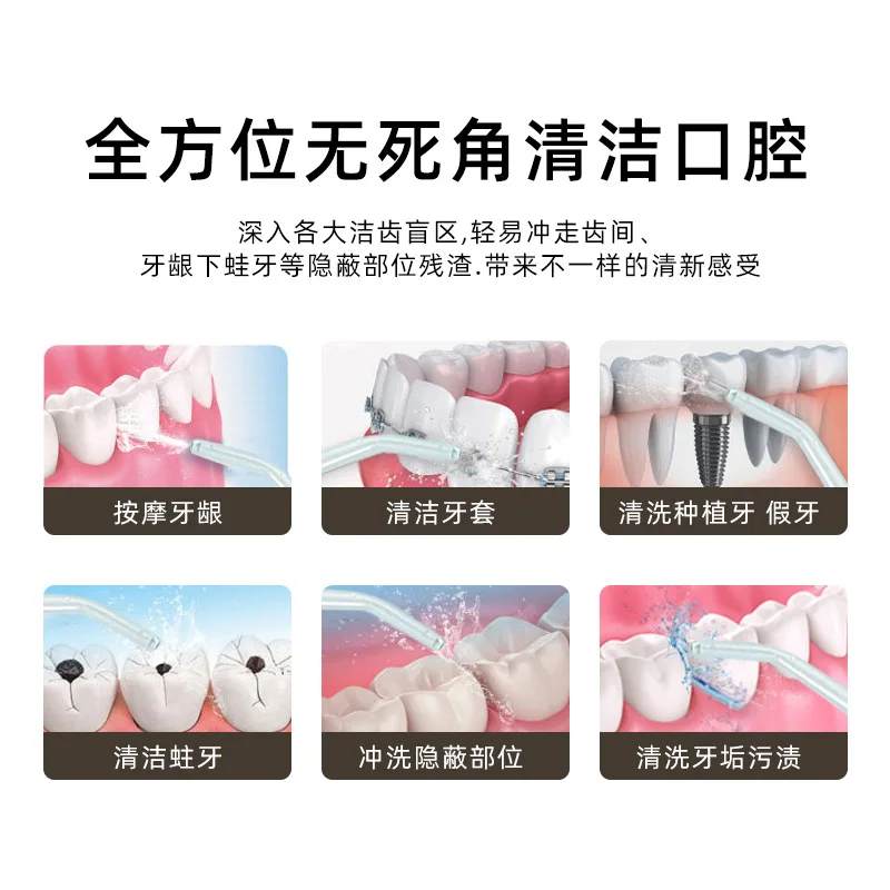 Portable Oral Irrigator with Visible LED Lights Orthodontic Tooth Cleaner High Frequency Stable Dental Water Jet Smart AutoTimer |