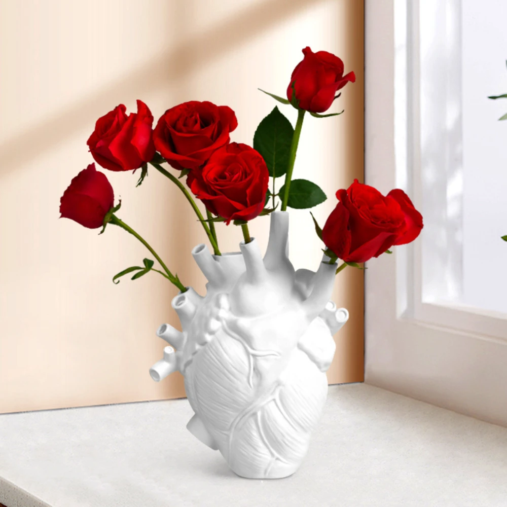 

Simulation Heart Models Vase Shape Home Desktop Decoration Resin Crafts Ornaments Home Decoration Vase