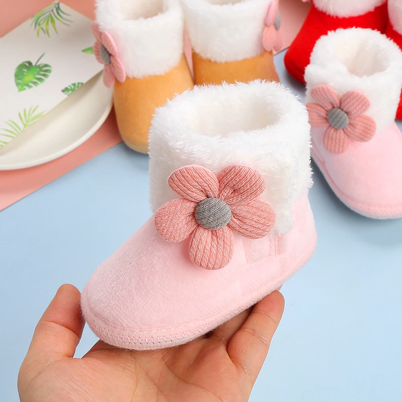 

Newborn Baby Girls Boys Soft Booties Solid Pompom Snow Boots Infant Toddler Newborn Warming Shoes New Fashion Comfortable Shoes