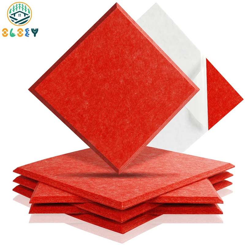 

Acoustic Isolation Material 3d Self-adhesive Square Soundproofing 6 Pcs For Music Studio Decor Absorcion Sound Proof Wall Panels