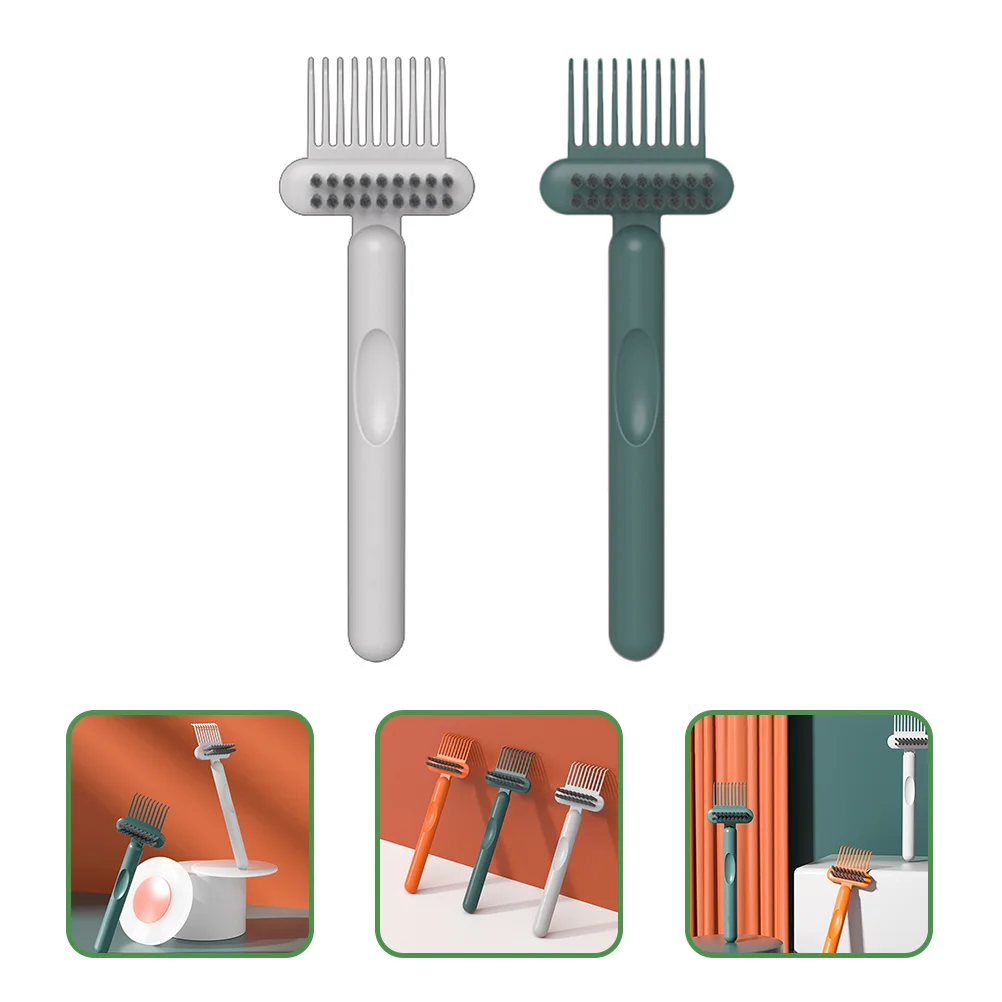 

2 Pcs Detergent Comb Cleaning Brush Hair Teasing Embedded Remover Brushing Tool