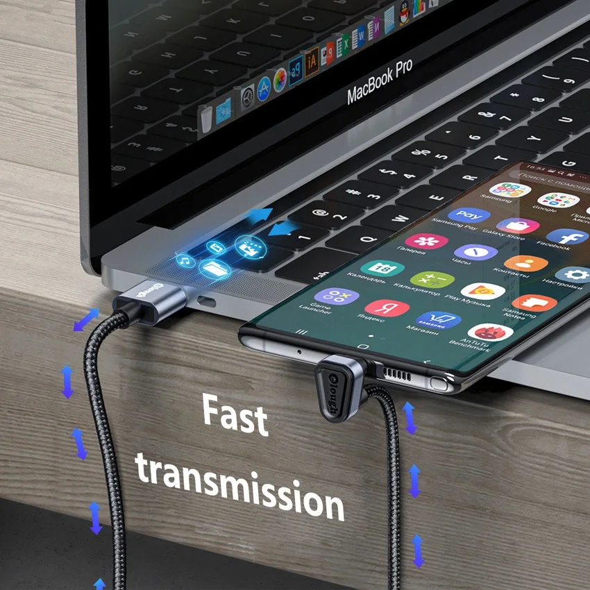 Кабель зарядный Elough USB Type-C с поддержкой быстрой зарядки и передачи данных 180 А