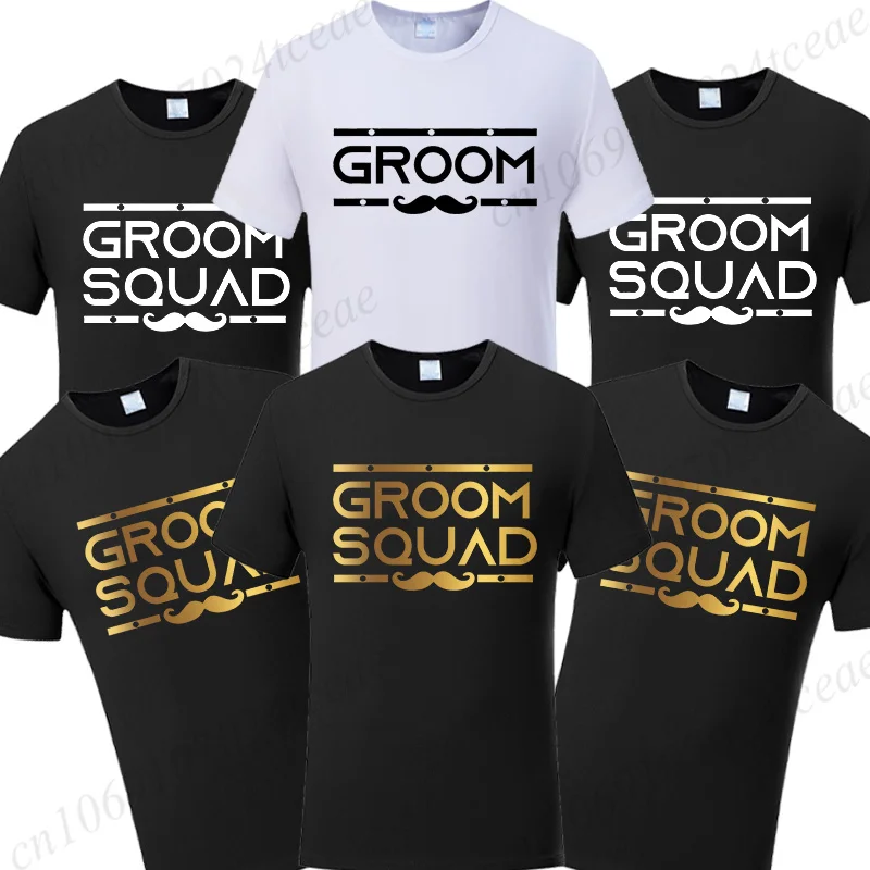Bachelor Stag Party T-Shirt Team Groom Graphic Tee Funny Wedding Day Clothes Best Man Shirt for Squad Oversized