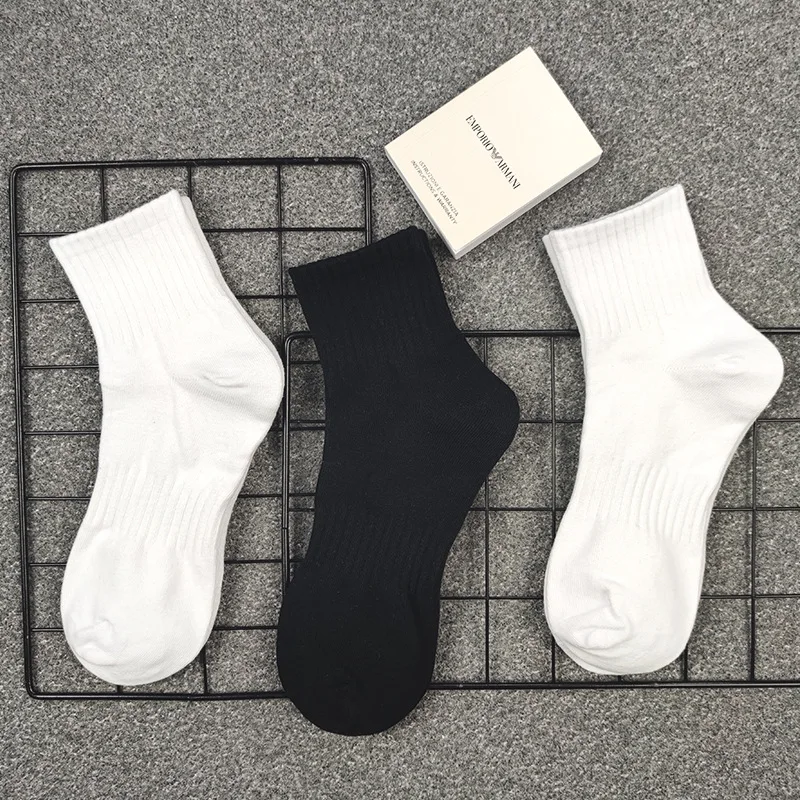 

Solid Men's Sock Art Standard Man Socks Black Unisex Crew Casual Cotton Sox Japanese Adult Spring Autumn Soft Classic Skarpetki